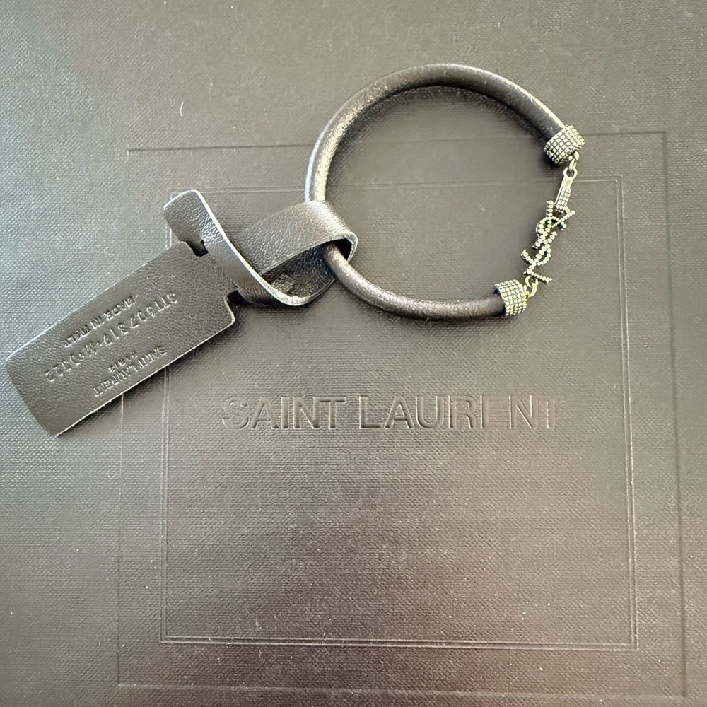 NWT YSL SAINT LAURENT OPYUM Bracelet Black lLeather Unisex🖤💝 - Picture 7 of 16
